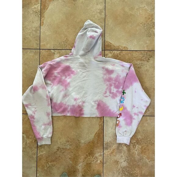 Sailor Moon Official Hooded Sweatshirt Cropped Tie Dye Pink Cozy Hoodie 2X - Picture 2 of 7